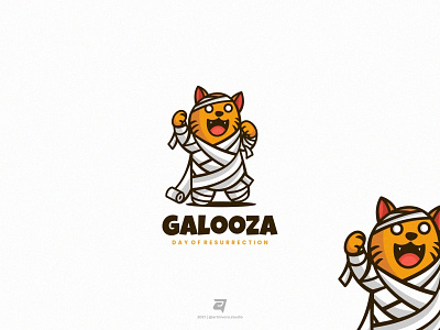 GALOOZE artnivorastudio branding cartoon cat character costume design graphic design happy illustration logo logo awesome logo inspiration modern mummy party resurrection symbol vector