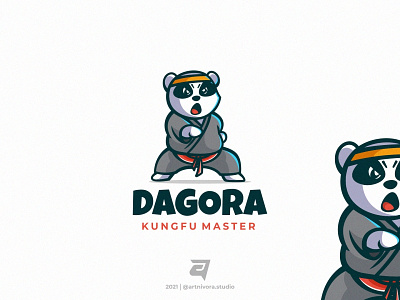 DAGORA artnivorastudio bear branding cartoon character color dagora design graphic design illustration kung fu logo logo awesome logo inspiration master modern panda panda bear simple vector
