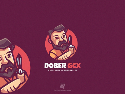 DOBER GCX artnivorastudio barbershop branding color creative design dobbergcx graphic design hairdresser illustration logo logo awesome logo inspiration modern people professional simple vector