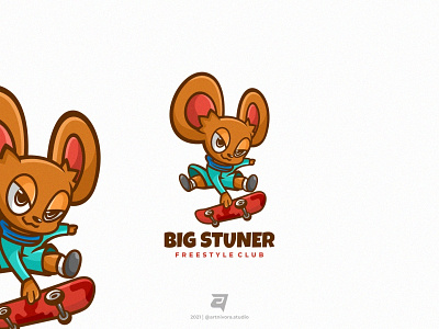 BIG STUNER artnivorastudio bug stuner cartoon character club design freestyle graphic design illustration logo logo awesome logo inspiration mascot modern mouse rat simple skyboard sport vector