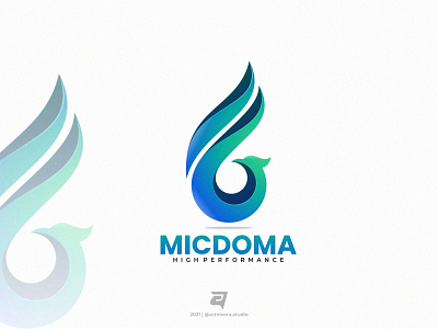 MICDOMA artnivorastudio bird branding colorful design eagle geometry gradient graphic design illustration logo logo awesome logo inspiration micdoma modern simple vector