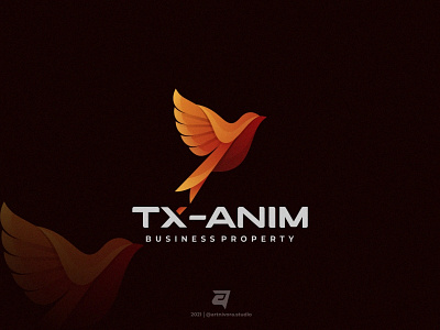 TX-ANIM artnivorastudio bird branding colorful design flying gradient graphic design illustration logo logo awesome logo inspiration modern tx anim vector wing