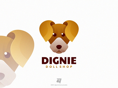 DIGNIE artnivorastudio branding colorful design dog doll gradient graphic design head illustration logo logo awesome logo inspiration modern puppy vector
