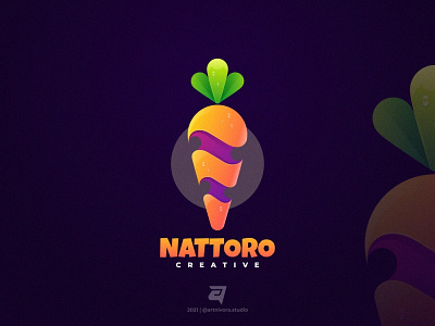 NATTORO artnivorastudio branding carrot colorful creative design gradient graphic design illustration logo logo awesome logo inspiration modern nattoro simple vector vegetable