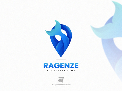 RAGENZE abstract artnivorastudio branding colorful design gradient graphic design illustration logo logo awesome logo inspiration media modern ragenze simple technology vector whale