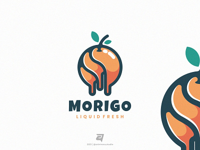 MORIGO artnivorastudio branding design fluid fruit graphic design healthy illustration liquid logo logo awesome logo inspiration modern orange simple technology vector