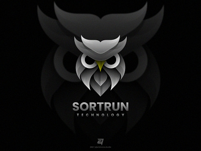 SORTRUN artnivorastudio bird branding colorful design freedom gradient graphic design illustration logo logo awesome logo inspiration modern night owl owl simple technology vector