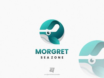 MORGRET artnivorastudio branding circle colorful design geometry gradient graphic design illustration logo logo awesome logo inspiration mammal modern ocean sea simple technology vector whale