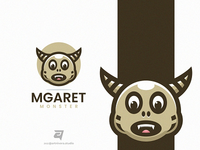 MGARET artnivorastudio branding cartoon design graphic design illustration logo logo awesome logo inspiration mascot mgaret modern monster simple vector