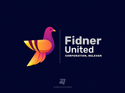 Fidner United arnivorastudio branding colorful design dove fidner united flight freedom gradient graphic design illustration logo logo awesome logo inspiration modern technology vector