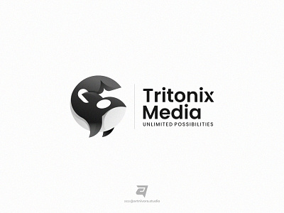 Tritonix Media artnivorastudio black branding colorful design gradient graphic design illustration logo logo awesome logo inspiration media modern orca simple technology tritonix vector