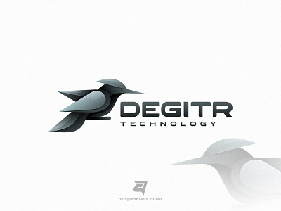 DEGITR artnivorastudio bird black branding colorful degitr design gradient graphic design illustration logo logo awesome logo inspiration modern simple technology vector