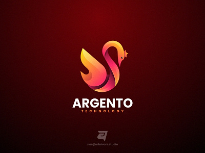 ARGENTO argento artnivorastudio beauty branding colorful design gradient graphic design illustration logo logo awesome logo inspiration modern simple swan technology vector