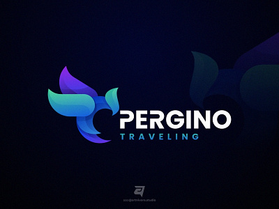 PERGINO artnivorastudio bird branding colorful design falcon gradient graphic design illustration logo logo awesome logo inspiration modern pergino simple technology vector