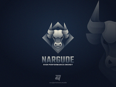 NARGUDE artnivorastudio branding buffalo bull cattle colorful design gradient graphic design illustration logo logo awesome logo inspiration media modern nargude power simple technology vector