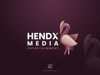 HENDX Media artnivorastudio branding colorful design gradient graphic design illustration logo logo awesome logo inspiration media modern simple stork symbol technology vector