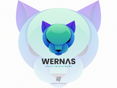 WERNAS artnivorastudio branding cat colorful danger design gradient graphic design illustration logo logo awesome logo inspiration modern simple strong technology vector wildcat