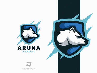 ARUNA artnivorastudio branding design esports gaming graphic design illustration logo logo awesome logo inspiration modern polar simple sports team technology vector