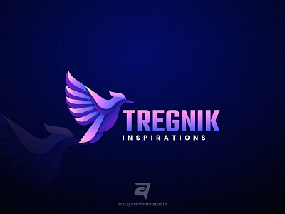 TREGNIK artnivorastudio bird branding colorful design gradient graphic design illustration logo logo awesome logo inspiration modern simple technology tregnik vector