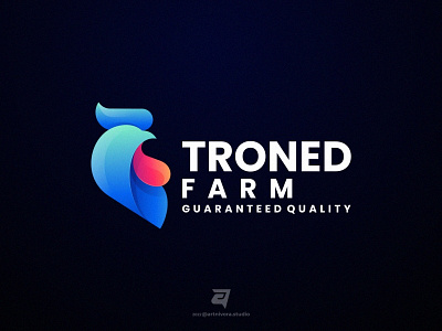 TRONED FARM artnivorastudio branding colorful design farm gradient graphic design illustration logo logo awesome logo inspiration media modern rooster simple technology trenod vector