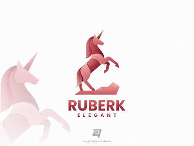 RUBERK artnivorastudio branding colorful design elegant fast gradient graphic design horse illustration logo logo awesome logo inspiration modern simple technology vector