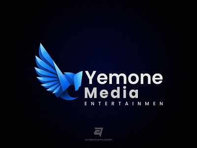 Yemone Media artnivorastudio bird branding colorful design eagle freedom gradient graphic design illustration logo logo awesome logo inspiration media modern simple technology vector