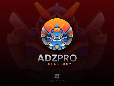 ADZPRO artnivorastudio branding colorful design futuristic gradient graphic graphic design illustration logo logo awesome logo inspiration modern robot simple technology vector