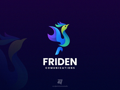 FRIDEN artnivorastudio bird branding colorful design gradient graphic graphic design illustration logo logo awesome logo inspiration modern simple technology vector