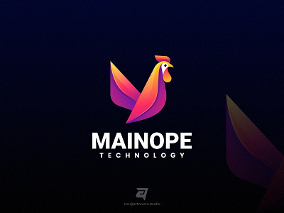 MAINOPE artnivorastudio branding colorful design farm gradient graphic graphic design illustration logo logo awesome logo inspiration modern rooster simple technology vector