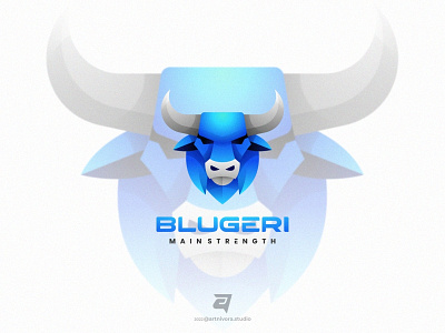 BLUGERI artnivorastudio branding bull colorful design gradient graphic graphic design illustration logo logo awesome logo inspiration modern power strong technology vector