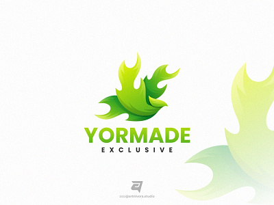 YORMADE artnivorastudio bird branding colorful design flying freedom gradient graphic design illustration logo media modern simple technology vector wing