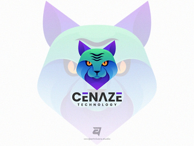 CENAZE artnivorastudio branding cat colorful design gradient graphic design illustration logo logo awesome logo inspiration modern technology vector wildcat