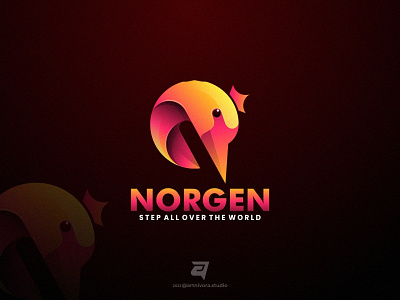 NORGEN artnivorastudio beak bird branding colorful design duck gradient graphic design illustration logo logo awesome logo inspiration logo maker modern simple technology vector