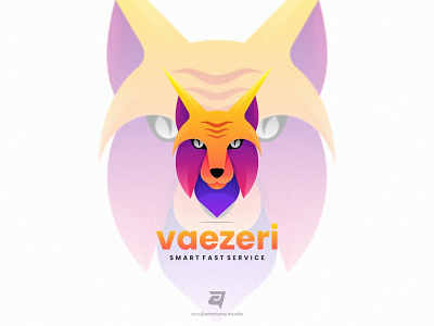 vaezeri artnivorastudio branding colorful design gradient graphic design illustration logo logo awesome logo inspiration logo maker lynx modern simple technology vector wildcat