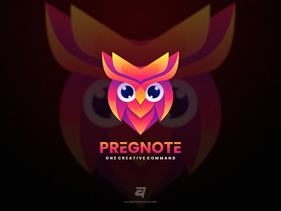 PREGNOTE artnivorastudio bird branding colorful design gradient graphic design illustration logo logo awesome logo inspiration logo maker modern owl simple smart technology vector wise