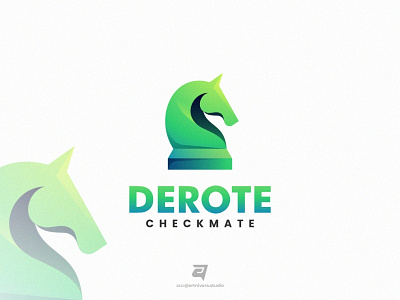 DEROTE artnivorastudio branding checkmate chess colorful creative design gradient graphic design horse illustration logo logo awesome logo inspiration media modern simple technology vector