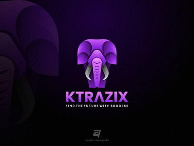 KTRAZIX artnivorastudio branding colorful design elephant gradient graphic design illustration logo logo awesome logo inspiration logo maker modern power simple strong technology vector