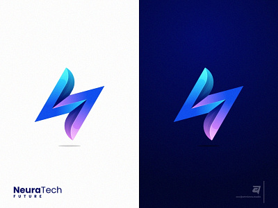 Neura Tech artnivorastudio branding colorful design gradient graphic design illustration initials letter logo logo awesome logo inspiration logo maker media modern simple tech technology vector