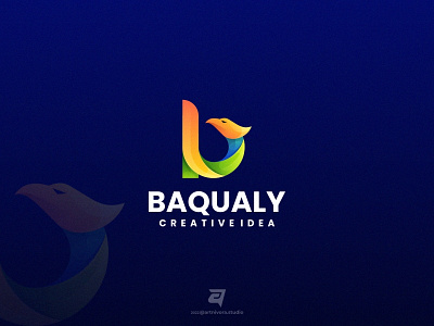 BAQUALY artnivorastudio branding colorful design eagle gradient graphic design illustration letter logo logo awesome logo inspiration logo maker modern simple technology vector