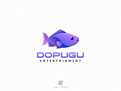 DOPUGU artnivorastudio branding colorful design fish gradient graphic design illustration logo logo awesome logo inspiration logo maker modern ocean sea simple technology vector