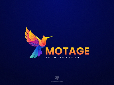 MOTAGE arnivorastudio branding colorful creative design gradient graphic design illustration logo logo awesome logo inspiration logo maker modern queen simple technology vector