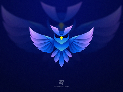 OWL artnivorastudio bird branding colorful design gradient graphic design illustration logo logo awesome logo inspiration modern owl simple technology vector