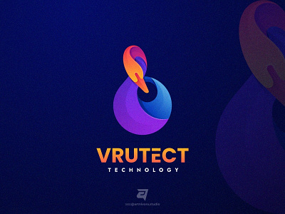 VRUTECT artnivorastudio branding colorful creative design gradient graphic design illustration infinity logo logo awesome logo inspiration modern simple swan technology vector