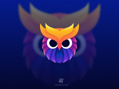 Owl artnivorastudio bird branding colorful design gradient graphic design head illustration logo logo awesome logo inspiration modern owl simple smart technology vector