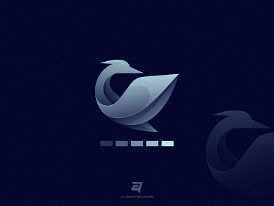 Heron artnivorastudio bird branding colorful design freedom gradient graphic design heron illustration logo logo awesome logo inspiration modern simple technology vector