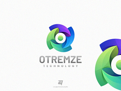 OTREMZE abstract artnivorastudio branding business colorful design gradient graphic design illustration logo logo awesome logo inspiration modern pinwheel simple technology vector