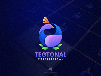 TEGTONAL artnivorastudio bird branding colorful design gradient graphic design illustration logo logo awesome logo inspiration modern peacock simple technology vector