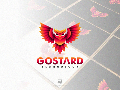 GOSTARD artnivorastudio awesome bird branding colorful design flying freedom gradient graphic design illustration logo logo awesome logo inspiration modern owl simple technology vector