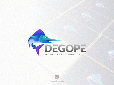 DEGOPE artnivorastudio branding colorful design fish gradient graphic design illustration logo logo awesome logo inspiration marlin modern ocean sea simple technology vector