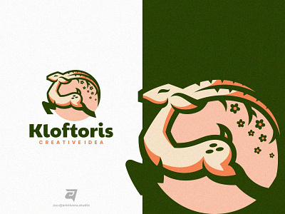 Kloftoris artnivorastudio awesome branding creative deer design flower graphic design hunt illustration jungle logo logo awesome logo inspiration modern simple vector zoo